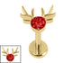 Titanium Internally Threaded Labrets 1.2mm - Jewelled Stag