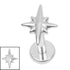 Titanium Internally Threaded Labrets 1.2mm - Titanium Astrid Star