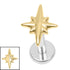 Titanium Internally Threaded Labrets 1.2mm - Titanium Astrid Star