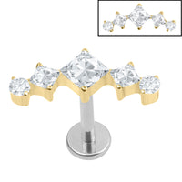 Titanium Internally Threaded Labrets 1.2mm - Jewelled Twilight Curve