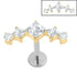 Titanium Internally Threaded Labrets 1.2mm - Jewelled Twilight Curve