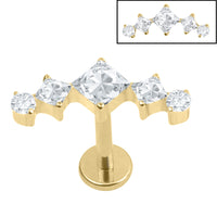 Titanium Internally Threaded Labrets 1.2mm - Jewelled Twilight Curve