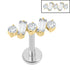 Titanium Internally Threaded Labrets 1.2mm - Jewelled Wave Baguette