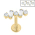 Titanium Internally Threaded Labrets 1.2mm - Jewelled Wave Baguette