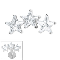 Titanium Internal 3 Sisters Jewelled Stars