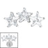 Titanium Internal 3 Sisters Jewelled Stars