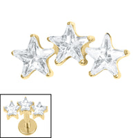 Titanium Internal 3 Sisters Jewelled Stars