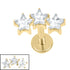 Titanium Internally Threaded Labrets 1.2mm - 3 Sisters Jewelled Stars