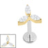 Titanium Internally Threaded Labrets 1.2mm - Titanium Jewelled Windmill