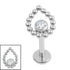 Titanium Internally Threaded Labrets 1.2mm - Titanium Jewelled Asia Dewdrop