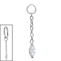 Titanium Charm - Jewelled Marquise