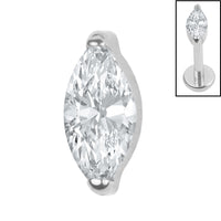 Titanium Internal Single Jewelled Marquise Top