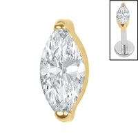 Titanium Internal Single Jewelled Marquise Top