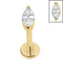 Titanium Internally Threaded Labrets 1.2mm - Titanium Single Jewelled Marquise