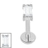 Titanium Internally Threaded Labrets 1.2mm - Titanium Jewelled Baguette