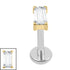 Titanium Internally Threaded Labrets 1.2mm - Titanium Jewelled Baguette