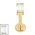 Titanium Internally Threaded Labrets 1.2mm - Titanium Jewelled Baguette