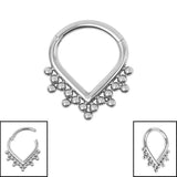 Titanium Asia Teardrop Hinged Clicker Ring