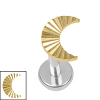 Titanium Internally Threaded Labrets 1.2mm - Titanium Luminance Crescent Moon