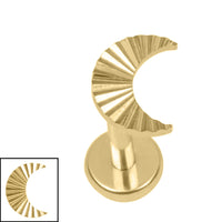 Titanium Internally Threaded Labrets 1.2mm - Titanium Luminance Crescent Moon