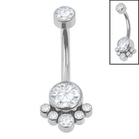 Belly Bar - Titanium Internal Jewelled Esha