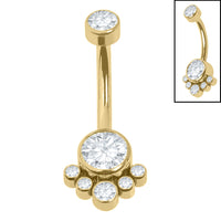 Belly Bar - Titanium Internal Jewelled Esha