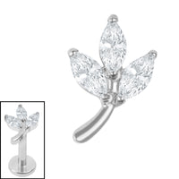 Titanium Internal Marquise Iris Leaf Top