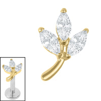 Titanium Internal Marquise Iris Leaf Top