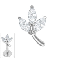 Titanium Internal Marquise Iris Leaf Top