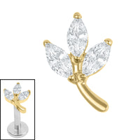 Titanium Internal Marquise Iris Leaf Top
