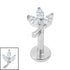 Titanium Internally Threaded Labrets 1.2mm - Titanium Marquise Iris Leaf