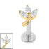 Titanium Internally Threaded Labrets 1.2mm - Titanium Marquise Iris Leaf