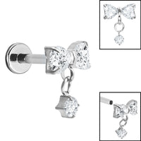 Titanium Internally Threaded Labrets 1.2mm - Jewelled Rosette