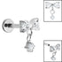 Titanium Internally Threaded Labrets 1.2mm - Jewelled Rosette