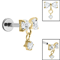 Titanium Internally Threaded Labrets 1.2mm - Jewelled Rosette
