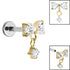 Titanium Internally Threaded Labrets 1.2mm - Jewelled Rosette