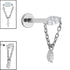 Titanium Internally Threaded Labrets 1.2mm - Jewelled Anais