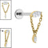 Titanium Internally Threaded Labrets 1.2mm - Jewelled Anais