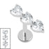 Titanium Internally Threaded Labrets 1.2mm - Titanium 3 of Hearts