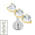 Titanium Internally Threaded Labrets 1.2mm - Titanium 3 of Hearts