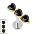 Titanium Internally Threaded Labrets 1.2mm - Titanium 3 of Hearts