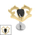 Titanium Internally Threaded Labrets 1.2mm - Titanium Briar Heart