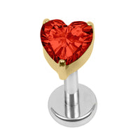 Titanium Internally Threaded Labrets 1.2mm - Titanium True Love
