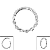Titanium Entwined Hinged Clicker Ring