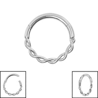Titanium Entwined Hinged Clicker Ring