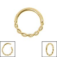 Titanium Entwined Hinged Clicker Ring