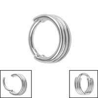 Titanium Stacked 3 Band Hinged Clicker Ring
