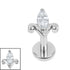 Titanium Internally Threaded Labrets 1.2mm - Titanium Jewelled Tulip