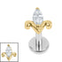 Titanium Internally Threaded Labrets 1.2mm - Titanium Jewelled Tulip