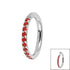 Titanium 1.2mm Pave Set Jewelled Edge Hinged Clicker Ring